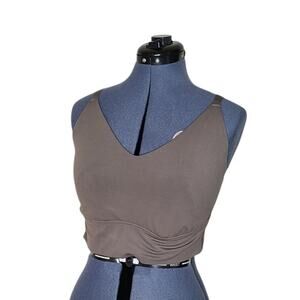 Aerie Offline XL criss cross back medium-impact charcoal sports bra
